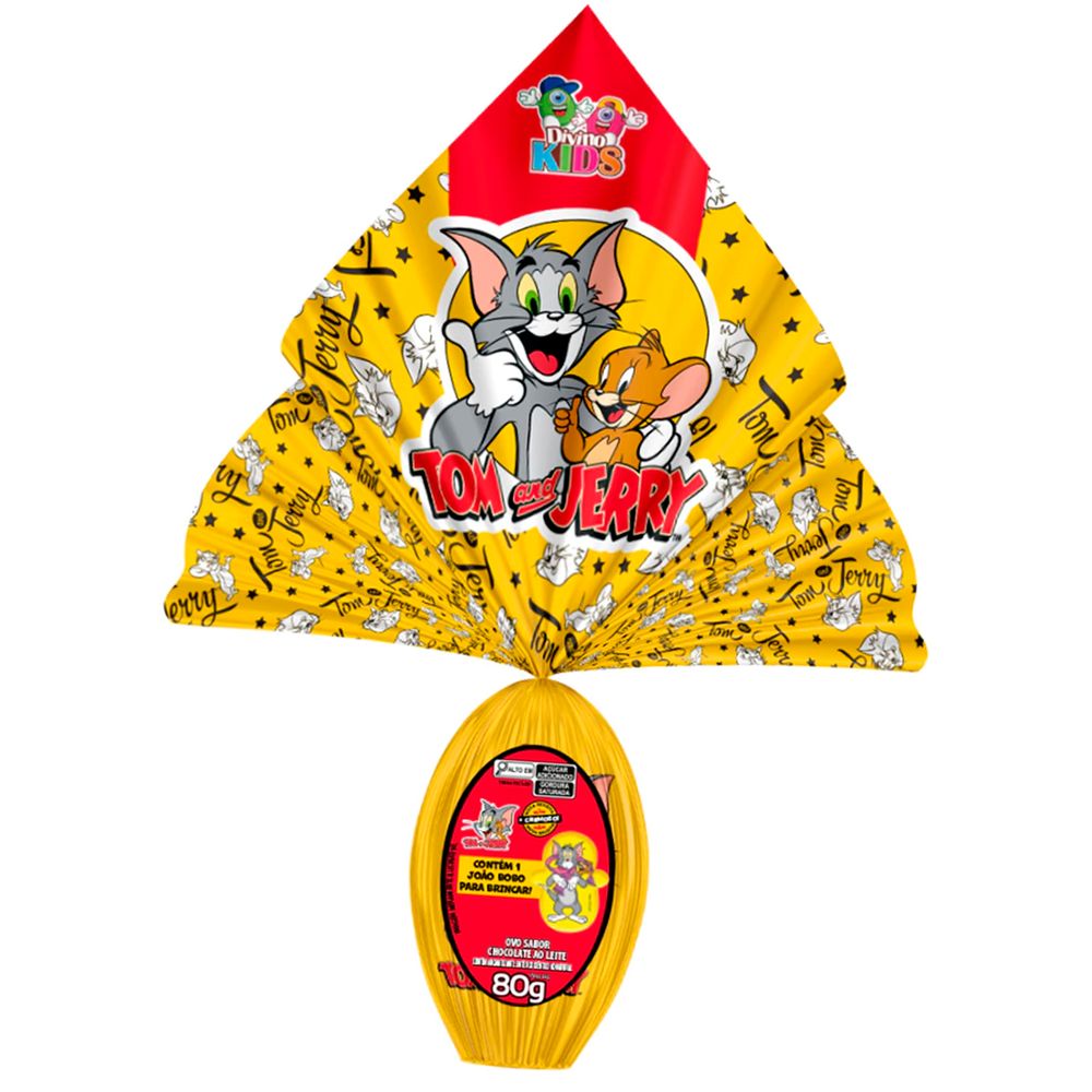 Ovo de Pascoa Tom e Jerry ao Leite 80g - Divino Kids-2-